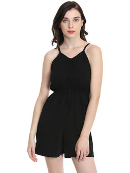 Dodo & Moa - Women Black Solid Playsuit