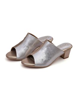 SANDALWALI - Lyla Gold And Silver Block Heels