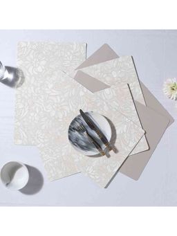 Wonderchef - Valentina Floral and Solid Pattern Reversible Placemat (Set of 6)