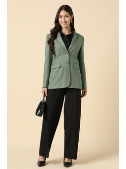 Allen Solly - Womens Green Solid Blazer