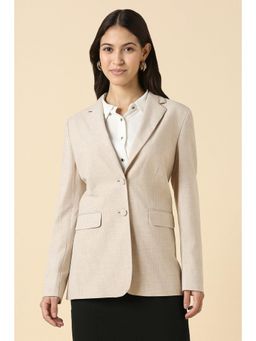 Allen Solly - Womens Beige Solid Blazer