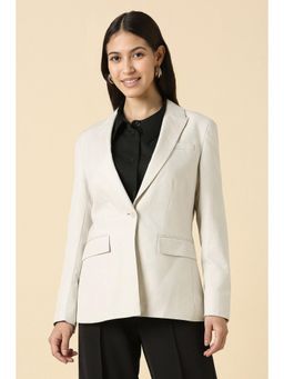 Allen Solly - Womens White Solid Blazer