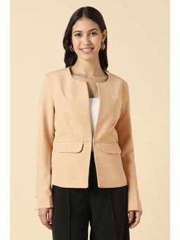 Allen Solly - Womens Beige Solid Blazer