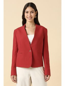 Allen Solly - Womens Red Solid Blazer