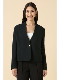 Allen Solly - Womens Navy Blue Solid Blazer