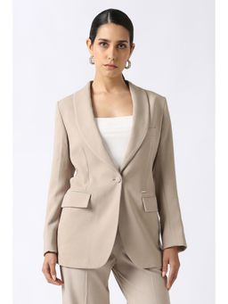 Van Heusen - Womens Beige Solid Blazer