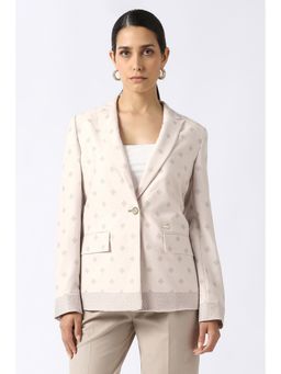 Van Heusen - Womens Beige Print Blazer