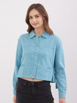 Spykar - Retro Blue Regular Fit Casual Top