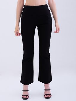 Spykar - Black High Rise Boot Cut Fit Casual Knit Pant