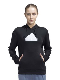adidas - Black Cotton Full Sleeves Training Hoodie