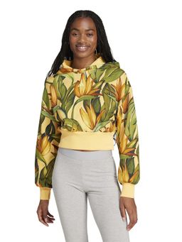 adidas - Yellow Cotton Full Sleeves Training Hoodie