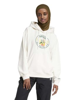 adidas Originals - White Cotton Full Sleeves Training Hoodie