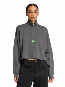 adidas - Grey Cotton Full Sleeves Training Sweatshirt
