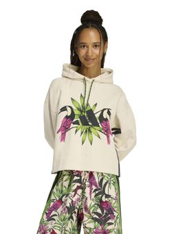 adidas - Beige Cotton Full Sleeves Training Hoodie