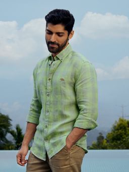 Andamen - Ooty Green Check Slim Shirt