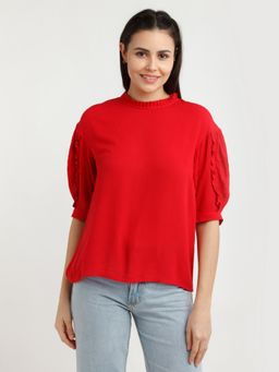 Zink London - Womens Red Solid Top