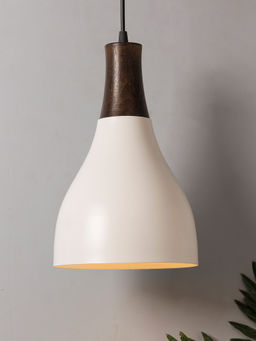 Homesake - Croft Metal Wood Pendant Light Antique Pyramid