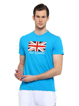 AM SWAN - Mens Printed Blue Atoll T-shirt