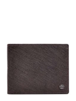 Eske - Timo Mens Two Fold Wallet, 7 Card Holders, Brown Black Saffiano