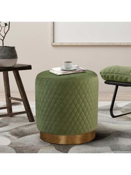 HomeTown - Serena Fabric Ottomans in Olive Colour