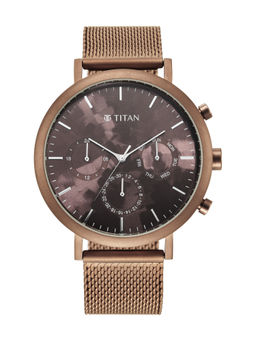 Titan - 90144QM02 Brown Dial Analog Watch for Men