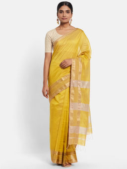 Fabindia - Cotton Silk Solid Women Sari without Blouse