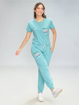 LOTIK - Women Aqua Lycra T-Shirt with Joggers