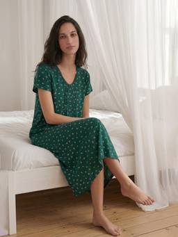 max - Women Green Pure Cotton Nightgown