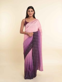 Suta - Purple Embellished Liva Saree