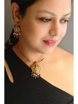 GRIIHAM - Premium Gold Plated Laxmi Designs Short Jewellery Set