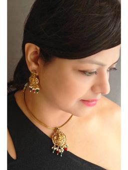 GRIIHAM - Premium Gold Plated Laxmi Designs Short Jewellery Set