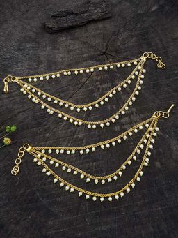 GRIIHAM - Gold Finish Pearls Matil Ear Chain