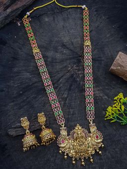 GRIIHAM - Premium Gold Plated Multi Color Long Jewellery Set