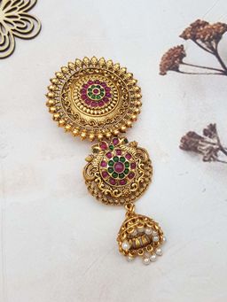 GRIIHAM - Gold Finish Half Jadai Billai Hair Pin