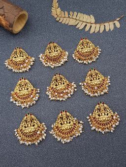 GRIIHAM - Gold Finish Bridal Jadai Billai Hair Pins (Pack Of 9)