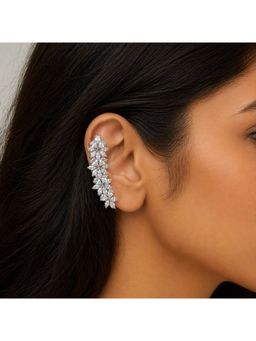 RUHA JEWELS - Diamond Drift Silver Ear Cuffs