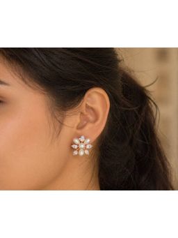 RUHA JEWELS - Pearl Cascade Silver Earrings