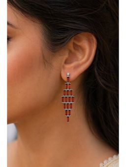 RUHA JEWELS - Chamber Luxe Red Silver Earrings