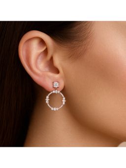 RUHA JEWELS - Rosegold Grace Danglers Silver Earrings