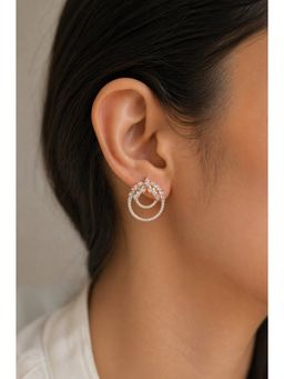 RUHA JEWELS - Blossom Rosegold Drop Silver Earrings