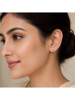 RUHA JEWELS - Minimal Rose Studs Silver Earrings