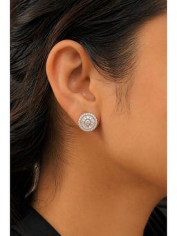 RUHA JEWELS - Blush Bloom Rosegold Studs Silver Earrings