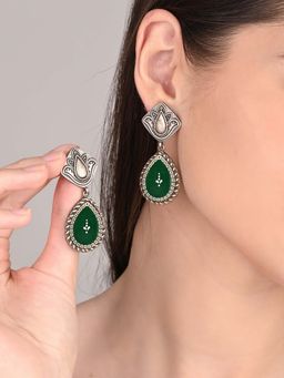 Anvik - Hand Painted Pear Shaped Drop Earrings
