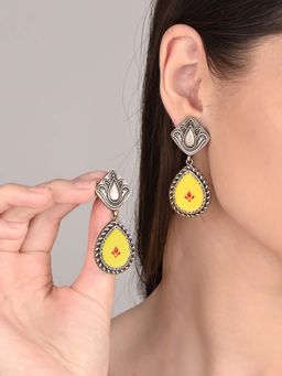 Anvik - Hand Painted Pear Shaped Drop Earrings