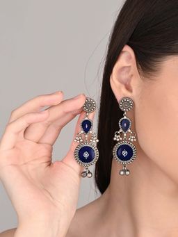 Anvik - Hand-Painted Circular Drop Earrings