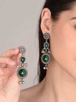 Anvik - Hand-Painted Circular Drop Earrings