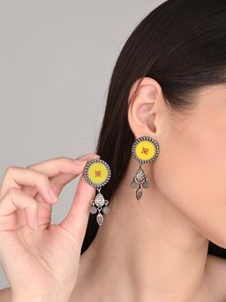 Anvik - Hand-Painted Geometric Drop Earrings