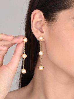 Anvik - Gold Plated Pearl Drop Earring