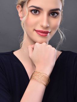 REENISAA - Criss Cross Wired Gold Cuff