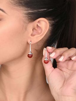 REENISAA - Scarlet Drop Chrome Earrings